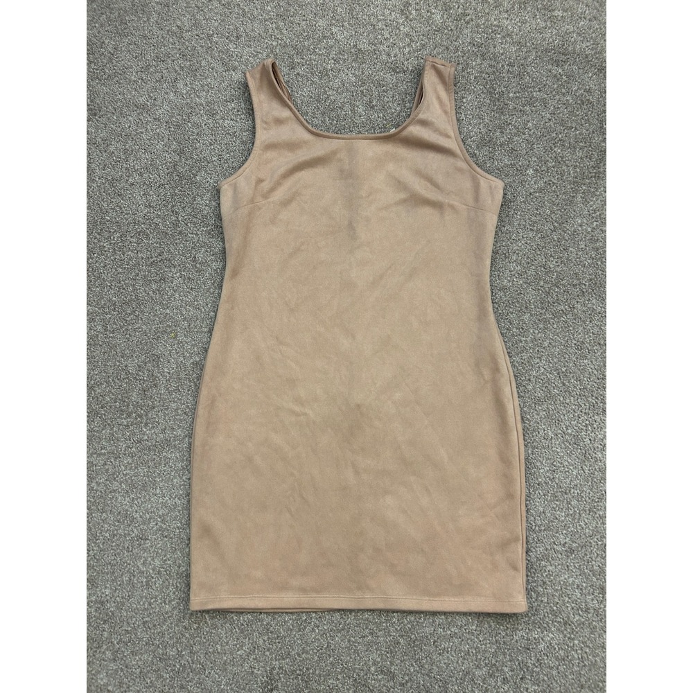 Chic Modern Haute Monde Bodycon Dress Womens XL Excellent Faux Suede Scoop Neck